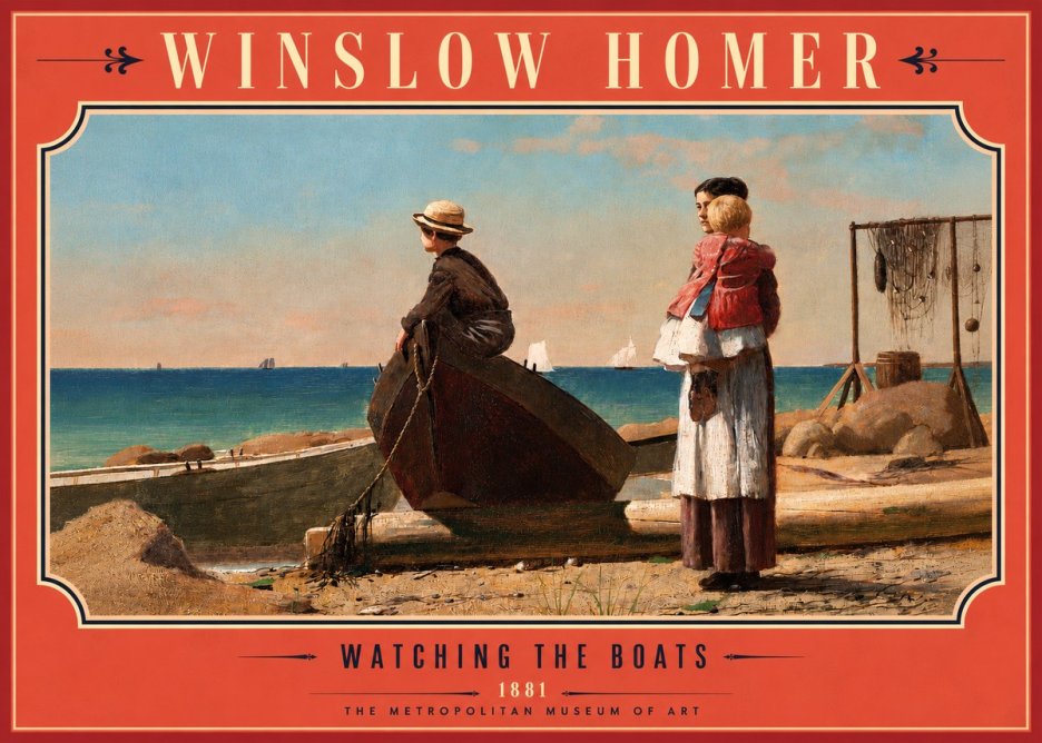 Winslow Homer Watching the Boats, 1881 No4 - Plakat