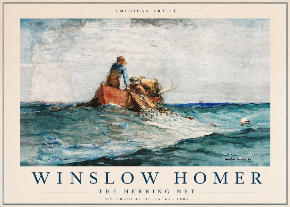 Winslow Homer The Herring Net II No4 - Plakat