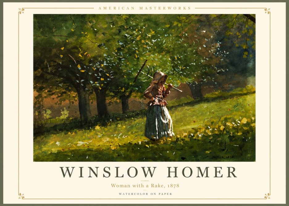 Winslow Homer Woman with a Rake, 1878 No2 - Plakat
