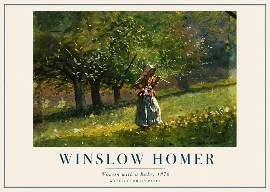 Winslow Homer Woman with a Rake, 1878 No3 - Plakat