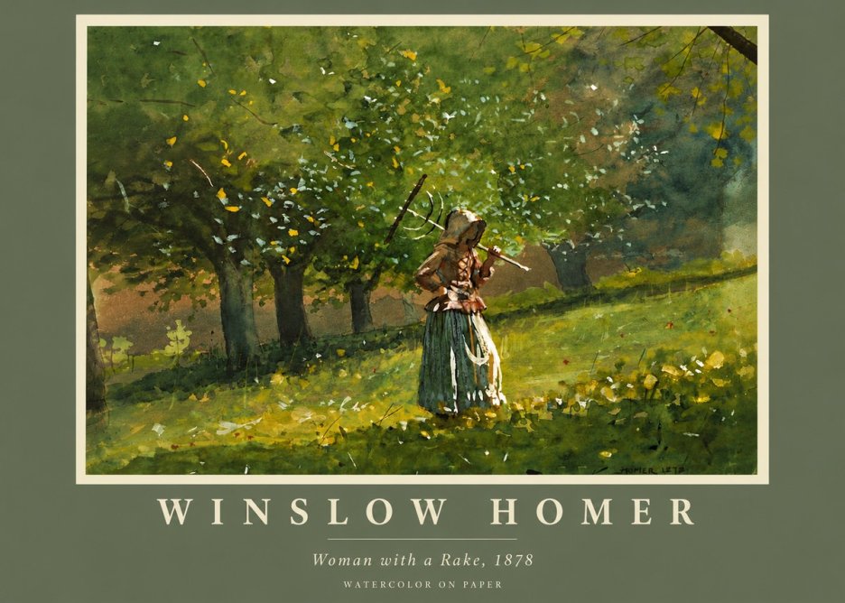 Winslow Homer Woman with a Rake, 1878 No5 - Plakat