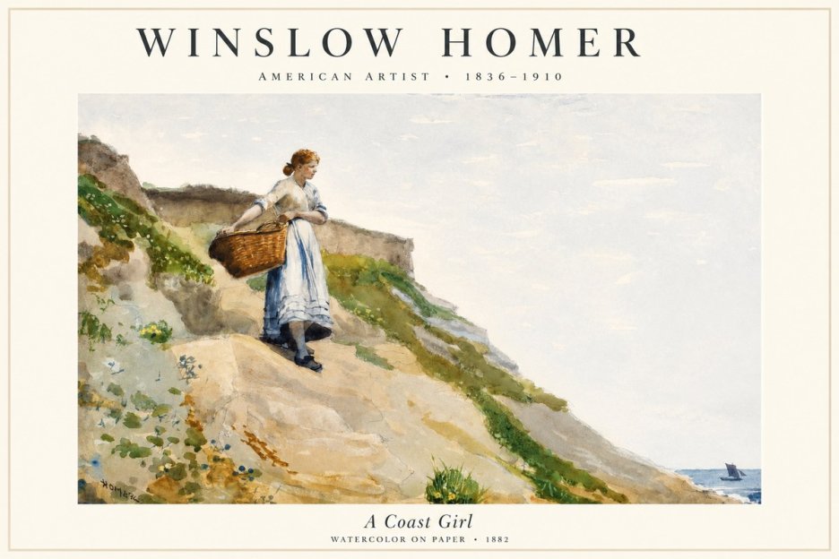 Winslow Homer A Coast Girl No1 - Plakat