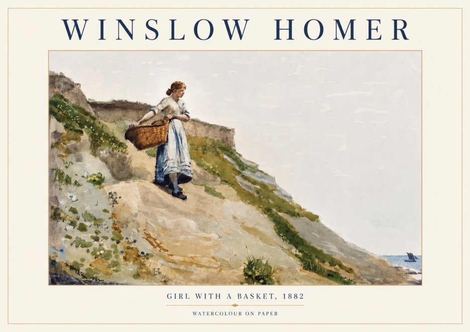 Winslow Homer A Coast Girl No5 - Plakat