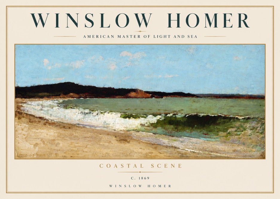 Winslow Homer Coastal Scene No4 - Plakat