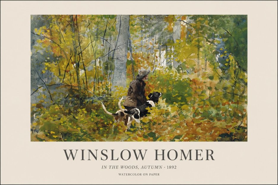 Winslow Homer In the Woods, Autumn No1 - Plakat
