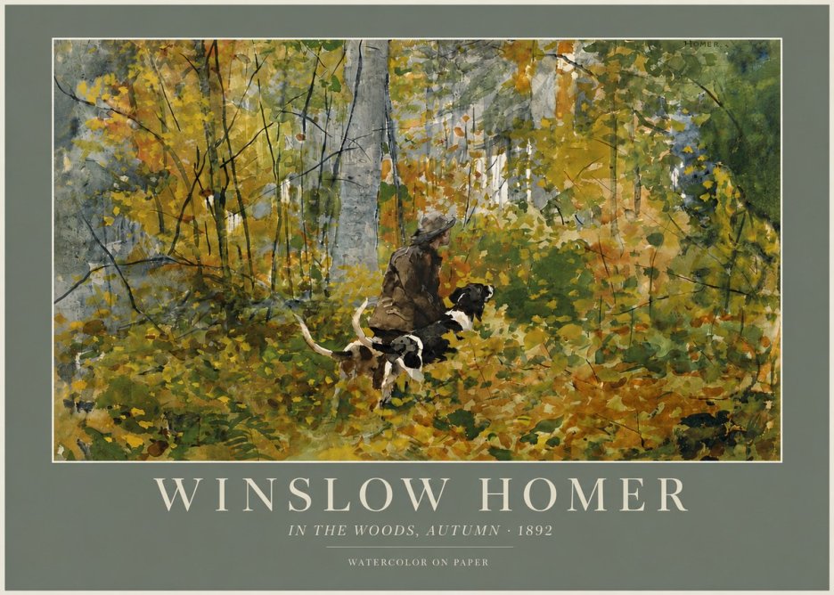 Winslow Homer In the Woods, Autumn No4 - Plakat