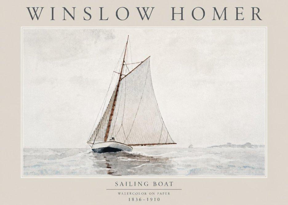 Winslow Homer Sailing Boat No4 - Plakat