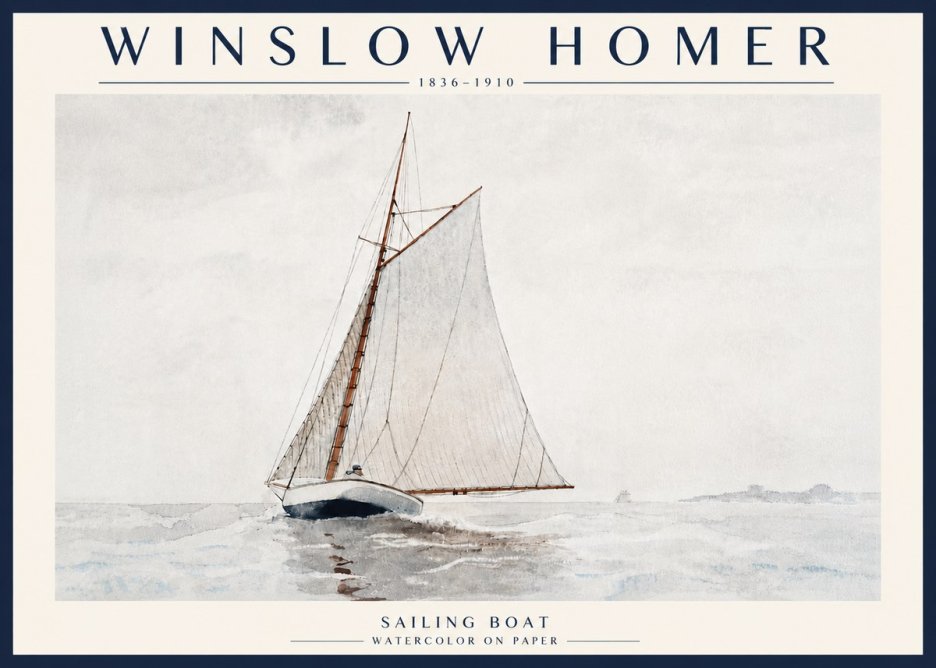 Winslow Homer Sailing Boat No6 - Plakat