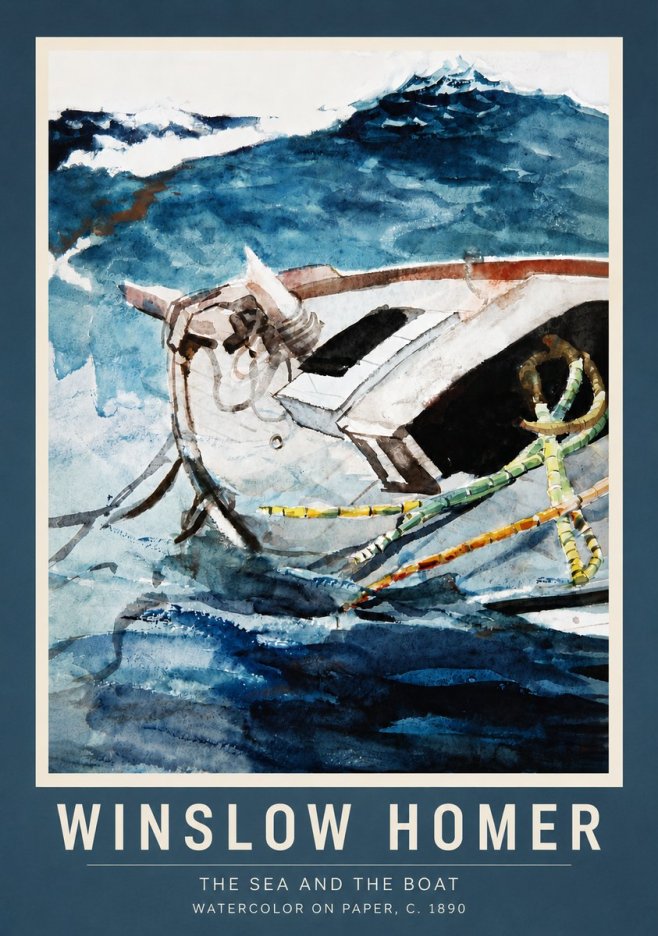 Winslow Homer The Sea and the Boat No6 - Plakat