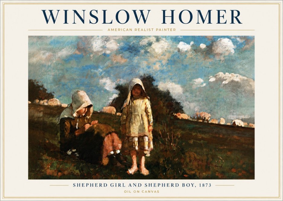 Winslow Homer Shepherd Girl and Shepherd Boy, 1873 No6 - Plakat