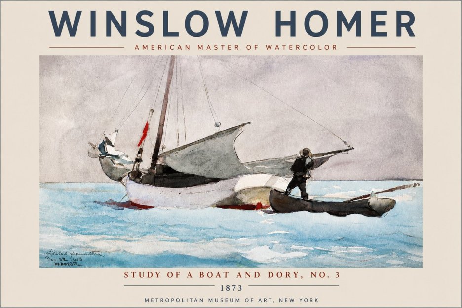Winslow Homer Study of a Boat and Dory Watercolor, No. 3 No4 - Plakat