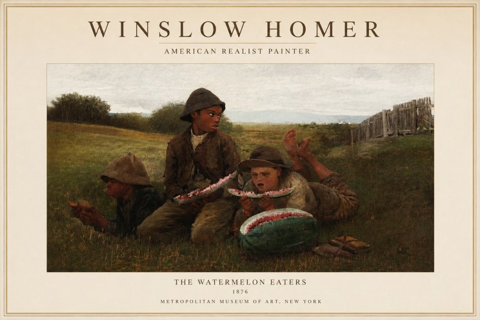 Winslow Homer The Watermelon Eaters No1 - Plakat