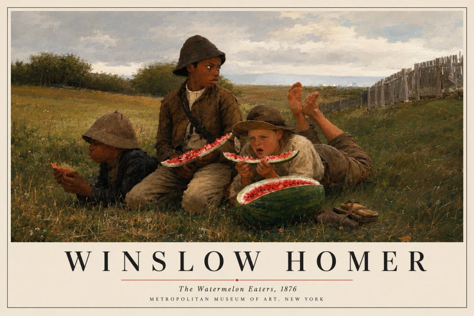 Winslow Homer The Watermelon Eaters No3 - Plakat