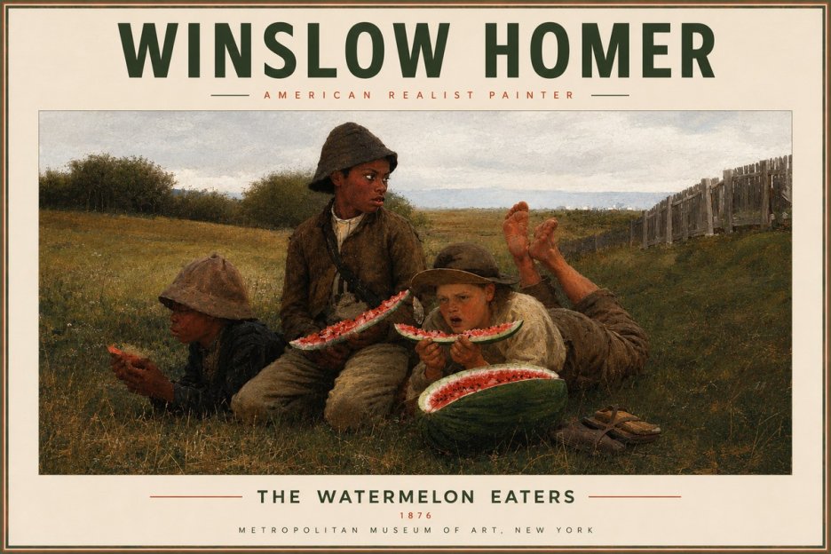 Winslow Homer The Watermelon Eaters No5 - Plakat