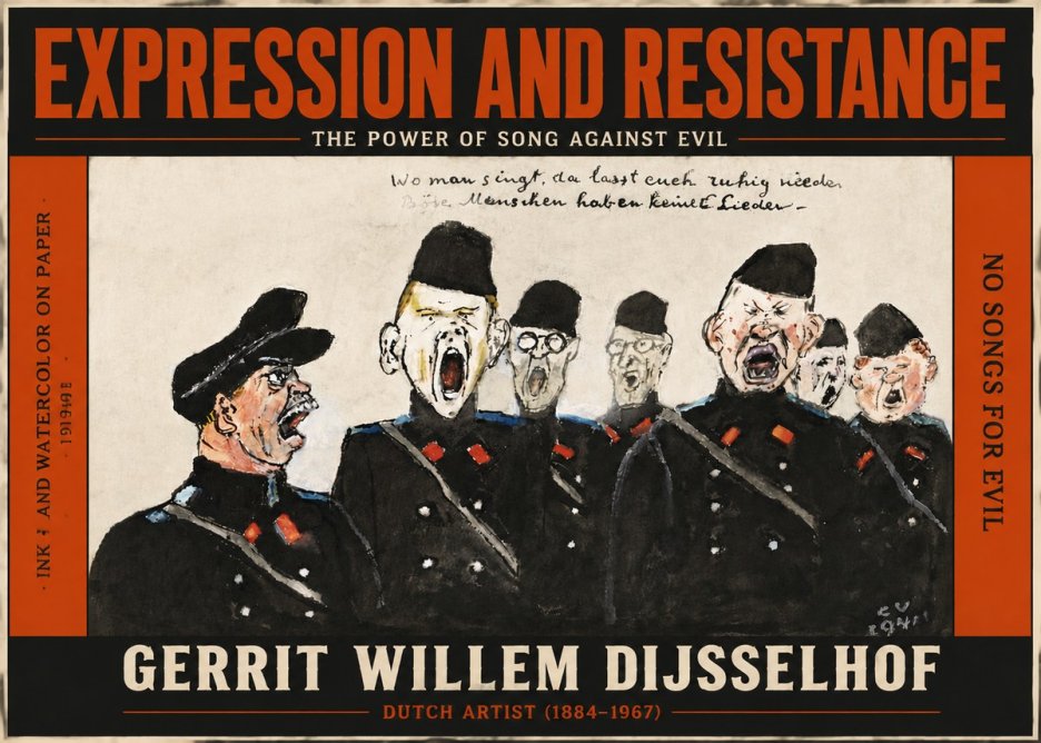 Gerrit Willem Dijsselhof Where Men Sing, There You May Rest in Peace; Evil People Have No Songs. No4 - Plakat