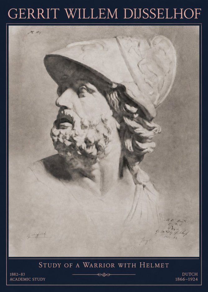 Gerrit Willem Dijsselhof Study of a Warrior with Helmet No3 - Plakat