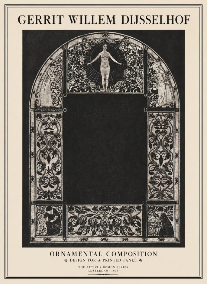 Gerrit Willem Dijsselhof Ornamental Composition - Design for a Printed Panel No1 - Plakat