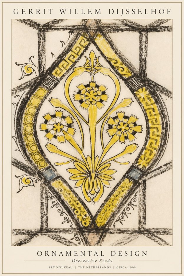 Gerrit Willem Dijsselhof Ornamental Design No5 - Plakat