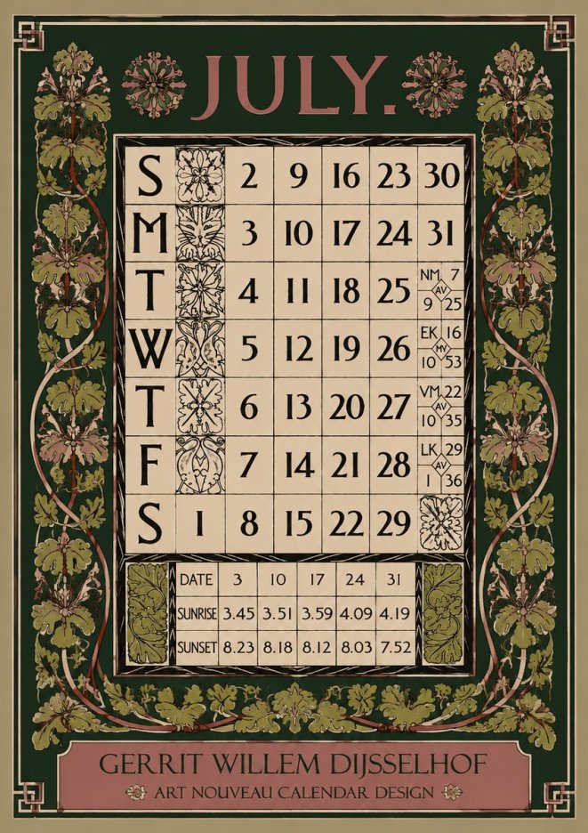 Gerrit Willem Dijsselhof July. No3 - Plakat