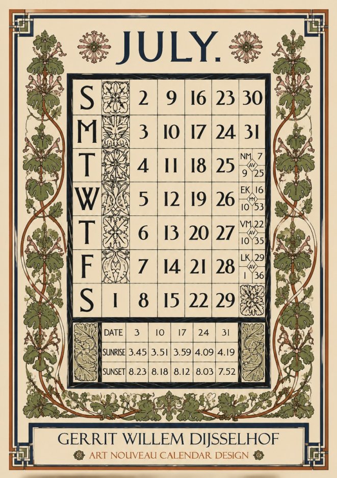 Gerrit Willem Dijsselhof July. No4 - Plakat