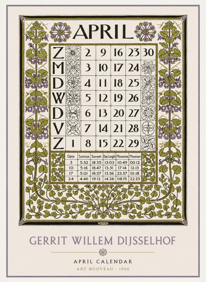 Gerrit Willem Dijsselhof April No2 - Plakat