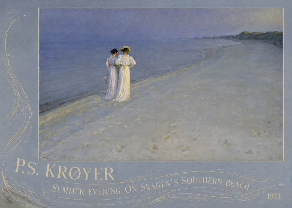 P.S. Krøyer Summer Evening on Skagen's Southern Beach No3 - Plakat