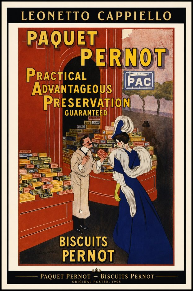 Leonetto Cappiello Paquet Pernot – Biscuits Pernot No2 - Plakat