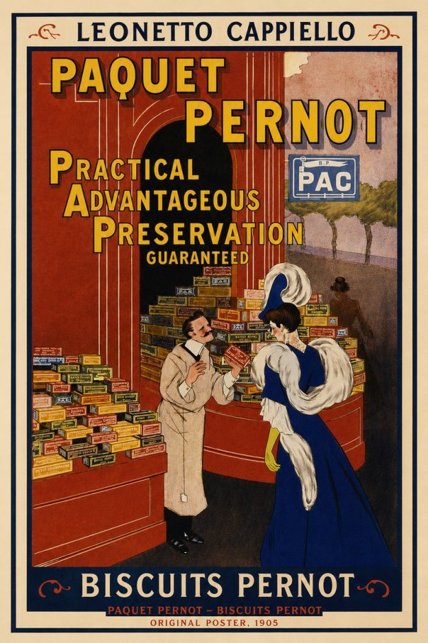 Leonetto Cappiello Paquet Pernot – Biscuits Pernot No3 - Plakat