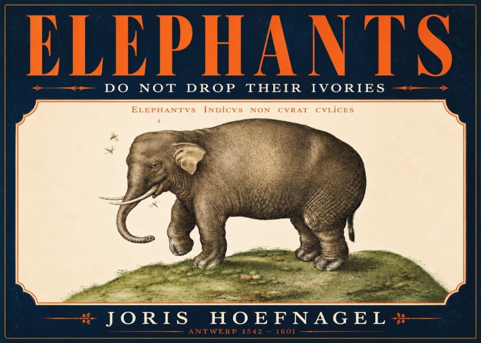 Joris Hoefnagel Elephant Does Not Drop Its Ivories No4 - Plakat