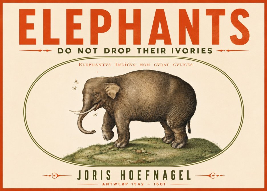 Joris Hoefnagel Elephant Does Not Drop Its Ivories No5 - Plakat