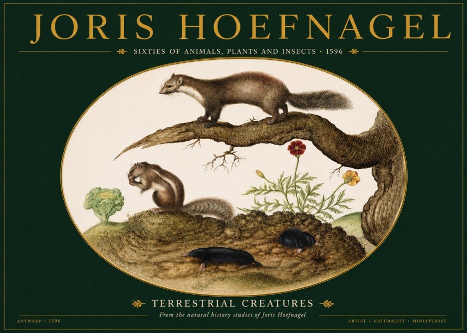 Joris Hoefnagel Terrestrial Creatures No2 - Plakat