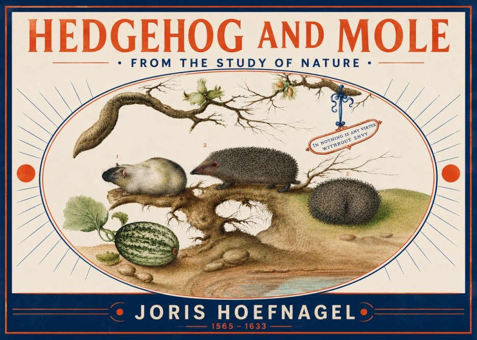 Joris Hoefnagel Hedgehog and Mole No3 - Plakat