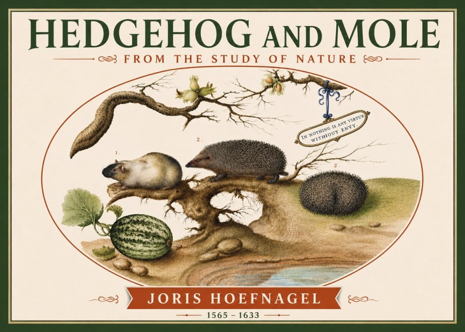 Joris Hoefnagel Hedgehog and Mole No6 - Plakat