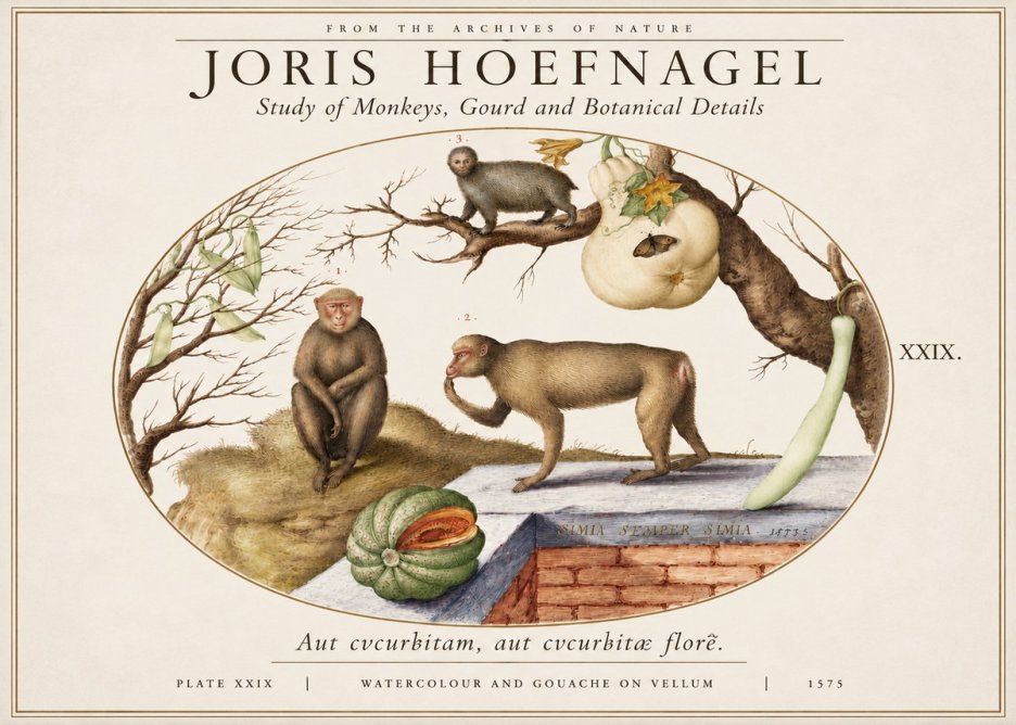 Joris Hoefnagel But Always a Monkey, Always a Monkey. Plate Xxix No6 - Plakat