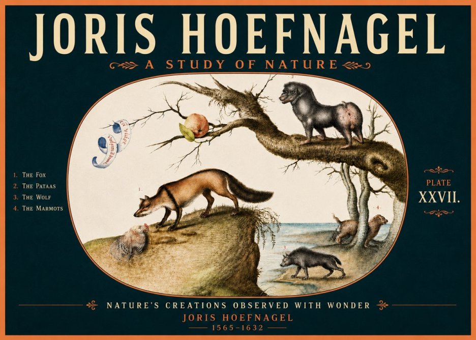 Joris Hoefnagel A Study of Nature - Plate Xxvii No5 - Plakat