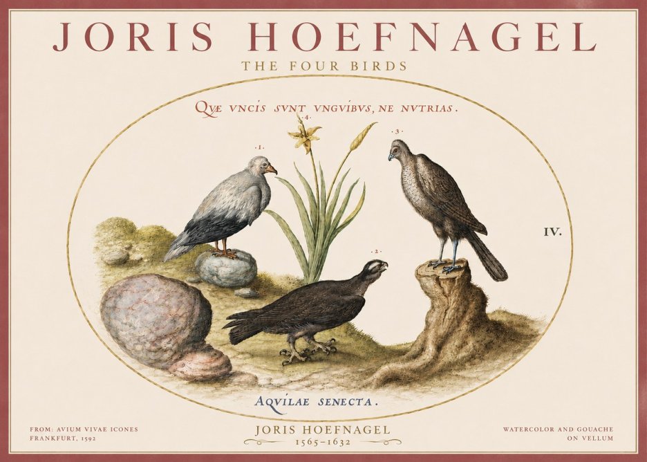 Joris Hoefnagel The Four Birds No3 - Plakat