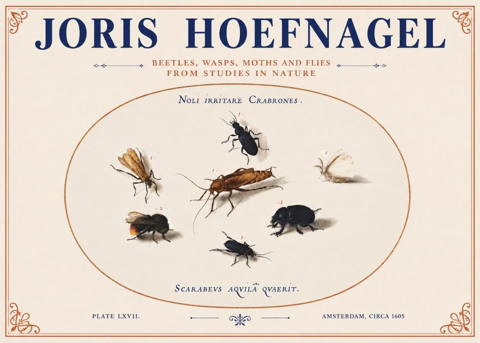 Joris Hoefnagel Scarabeus Aqvilä Qvaerit. No4 - Plakat