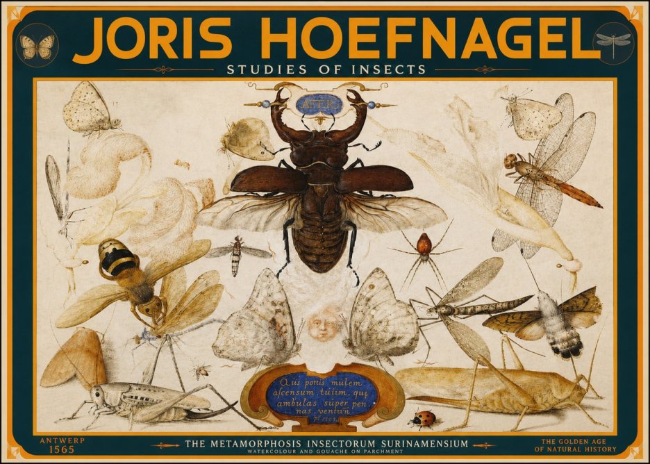 Joris Hoefnagel Studies of Insects I No2 - Plakat