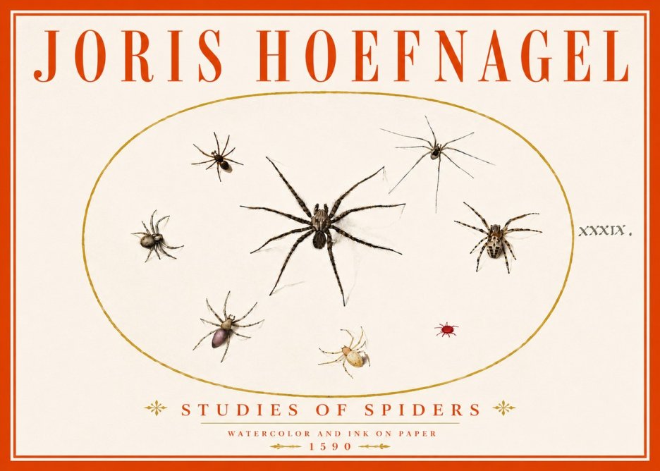 Joris Hoefnagel Studies of Spiders II No6 - Plakat