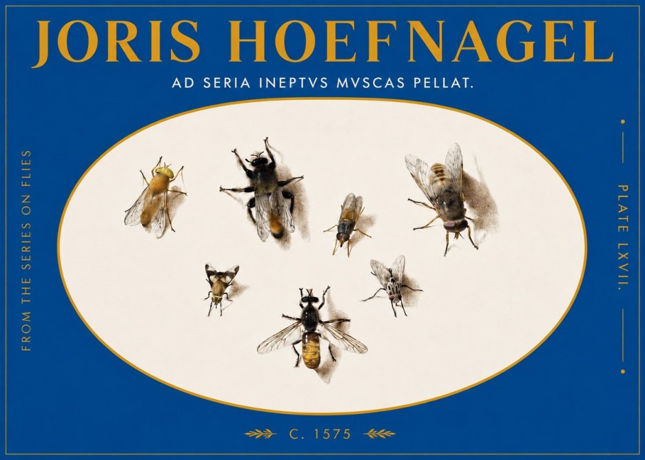 Joris Hoefnagel From the Series on Flies - Plate Lxvii. No3 - Plakat