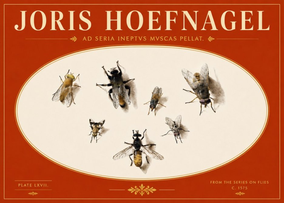 Joris Hoefnagel From the Series on Flies - Plate Lxvii. No5 - Plakat