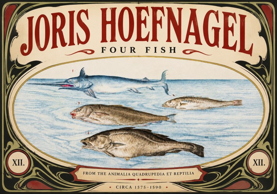 Joris Hoefnagel Four Fish No4 - Plakat