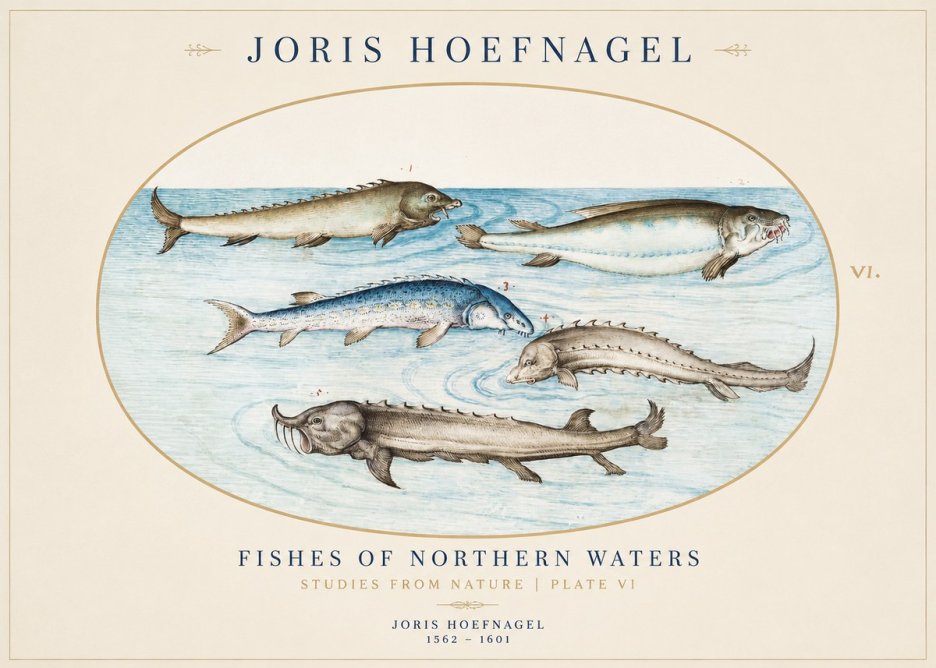 Joris Hoefnagel Fishes of Northern Waters No1 - Plakat