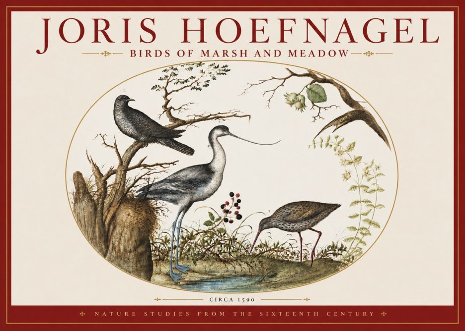 Joris Hoefnagel Birds of Marsh and Meadow No3 - Plakat