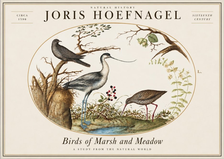 Joris Hoefnagel Birds of Marsh and Meadow No5 - Plakat