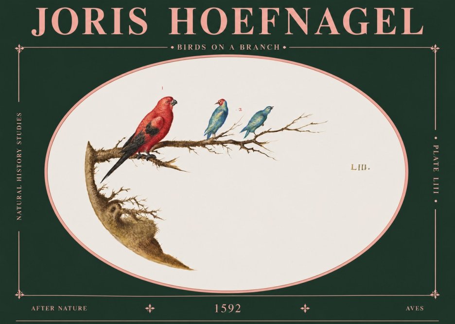 Joris Hoefnagel Birds on a Branch No6 - Plakat