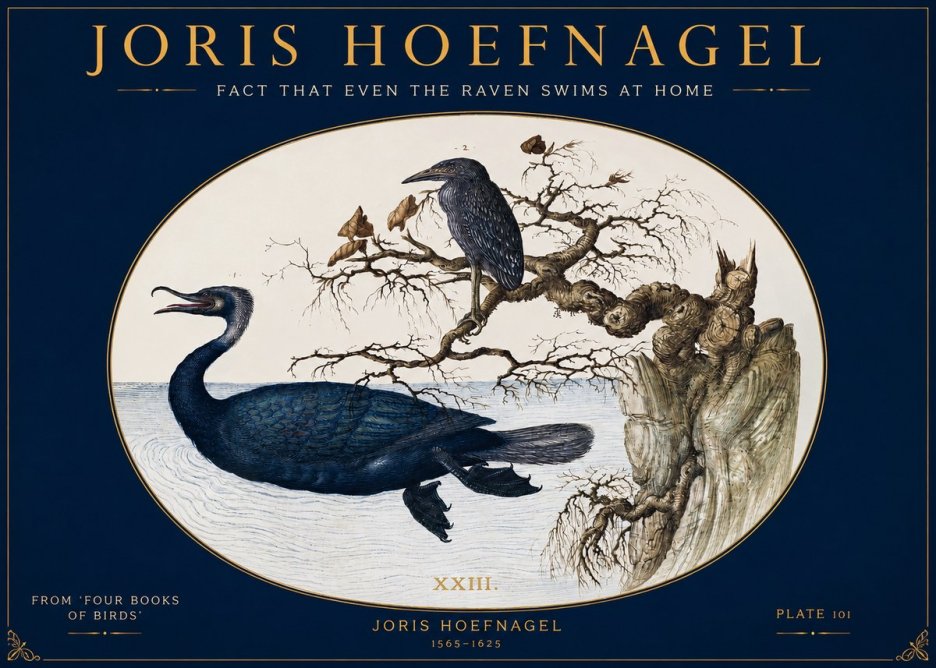 Joris Hoefnagel Fact That Even the Raven Swims at Home No2 - Plakat