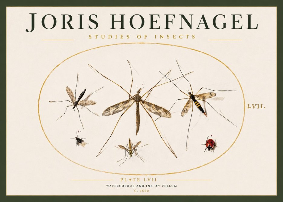 Joris Hoefnagel Studies of Insects II No3 - Plakat