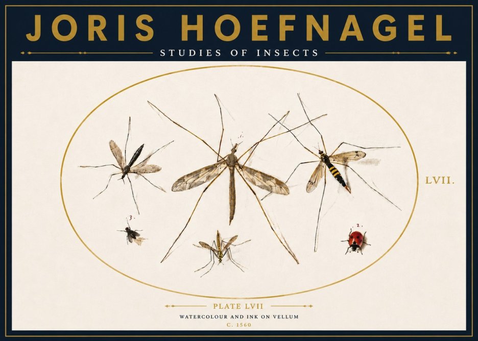 Joris Hoefnagel Studies of Insects II No4 - Plakat
