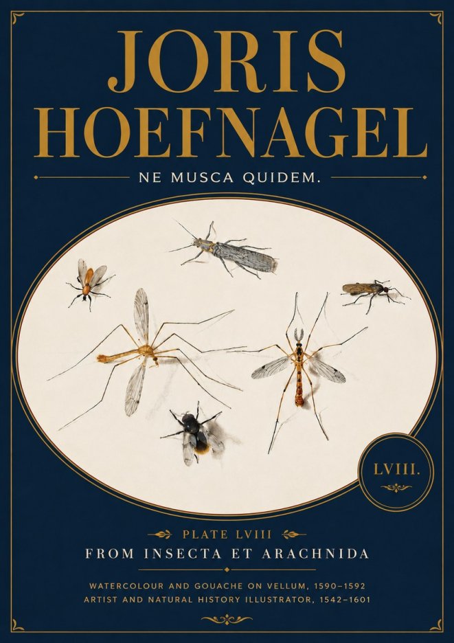Joris Hoefnagel Plate Lviii from Insecta Et Arachnida No6 - Plakat